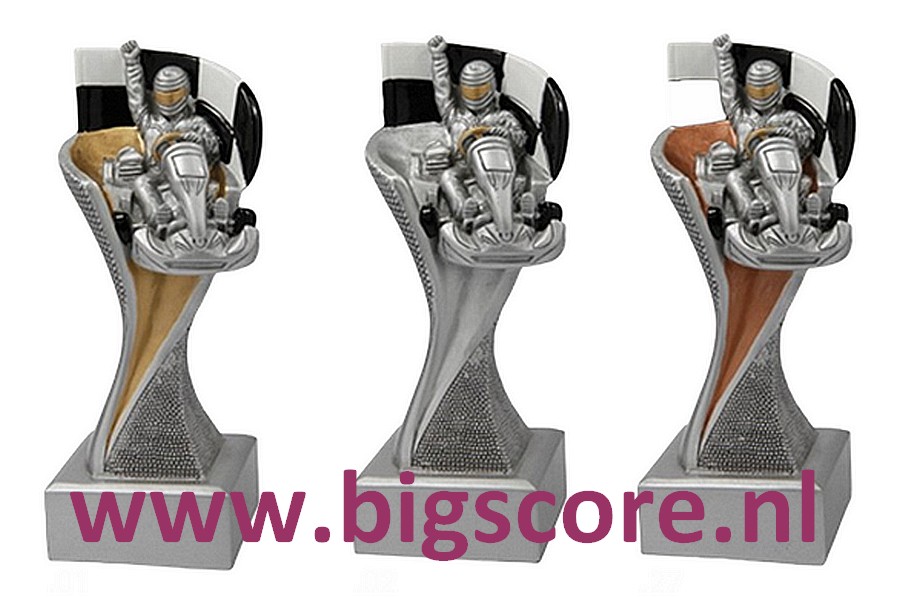 Karting Resinbeeld goud-zilver-brons FG4110